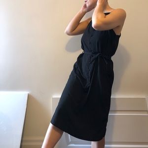Black Frank & Oak midi button dress